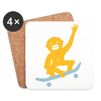 Monkey Tricks - Coasters (set of 4) - white - Front