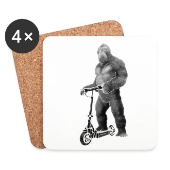 Scooter électrique E-Scooter idée cadeau - Dessous de verre (lot de 4) - blanc - Devant