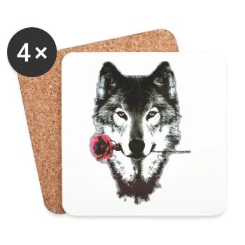 Wolf & Rose - Coasters (set of 4) - white - Front