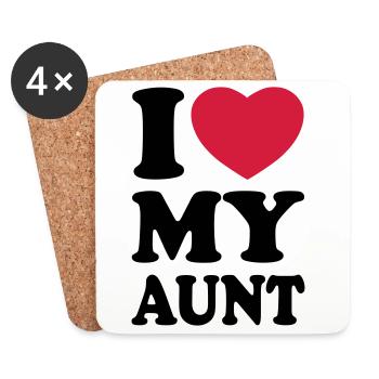 I love my aunt - Ich liebe meine Tante - Untersetzer (4er-Set) - Weiß - Vorne