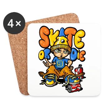 Skate and graffitis - Untersetzer (4er-Set) - Weiß - Vorne