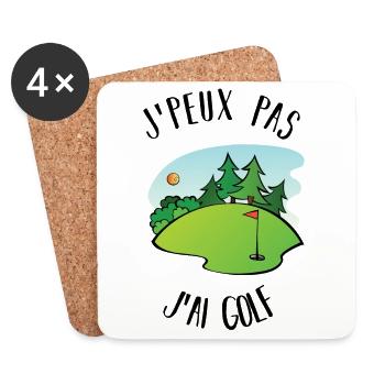 I can not play golf - Coasters (set of 4) - white - Front