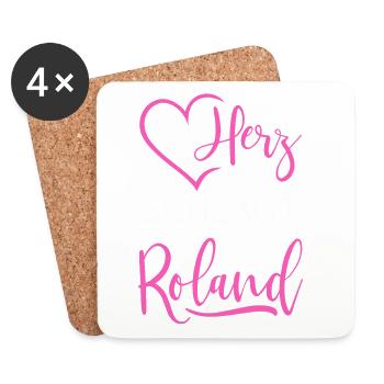 Mein Herz schlägt für Roland - Untersetzer (4er-Set) - Weiß - Vorne