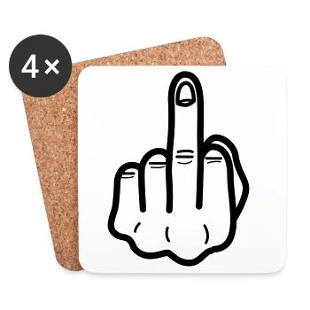 middlefinger Mittelfinger - Untersetzer (4er-Set) - Weiß - Vorne