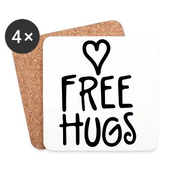 free hugs - Untersetzer (4er-Set) - Weiß - Vorne
