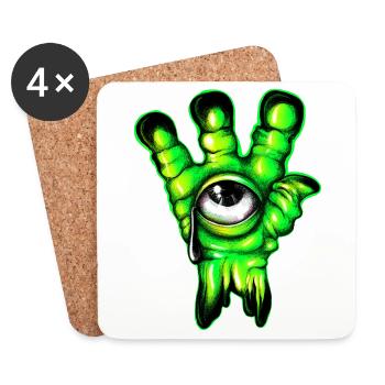 Alien Hand color - Coasters (set of 4) - white - Front