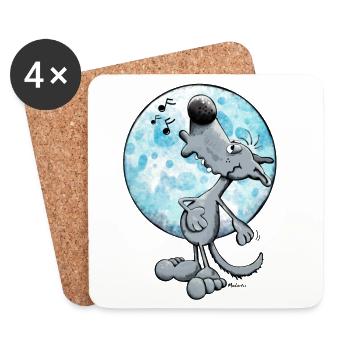 Singing Wolf - Coasters (set of 4) - white - Front