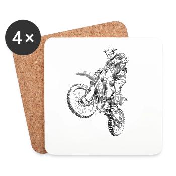 motocross - Coasters (set of 4) - white - Front