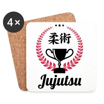 Jujutsu Jiu Jitsu Jiujitsu Ju-jitsu Jiu-jitsu - Coasters (set of 4) - white - Front