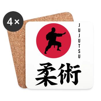 Jujutsu Jiu Jitsu Jiujitsu Ju-jitsu Jiu-jitsu - Coasters (set of 4) - white - Front