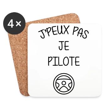 Course Automobile / Voiture / Sport / Pilote - Dessous de verre (lot de 4) - blanc - Devant