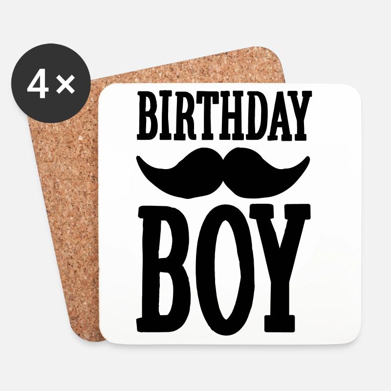Birthday Boy Hipster - Untersetzer (4er-Set) - Weiß