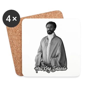 Hail King Selassie Jah Rastafari Roots Reggae - Dessous de verre (lot de 4) - blanc - Devant