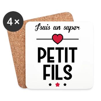 Petit Fils Enfant Bébé Famille Naissance Noël - Coasters (set of 4) - white - Front