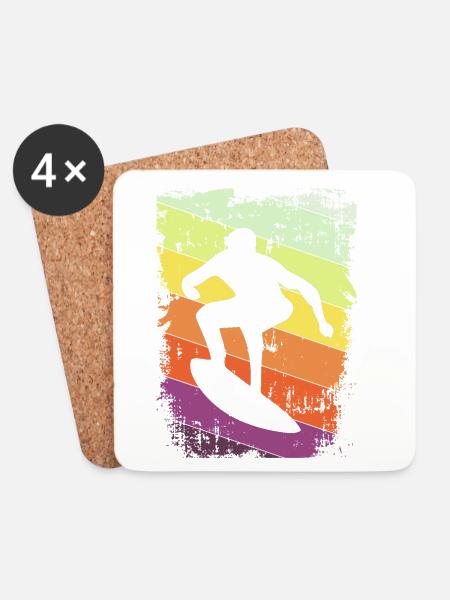 Surfer Surfen - Untersetzer (4er-Set) - Weiß