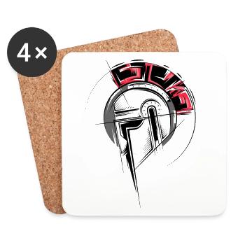 Gladiator Illustration Fighter Helmet Romans icon - Coasters (set of 4) - white - Front