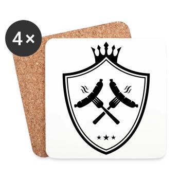 bratwurst symbol coat of arms sausage currywurst - Coasters (set of 4) - white - Front