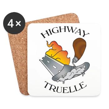 Highway Truelle - Dessous de verre (lot de 4) - blanc - Devant