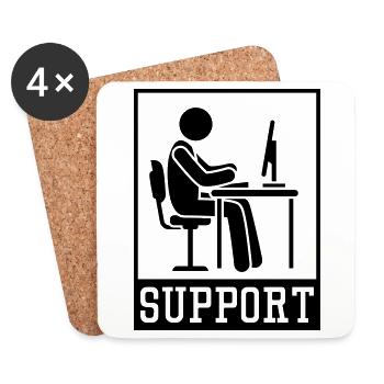 arbeiten office support berater - Untersetzer (4er-Set) - Weiß - Vorne