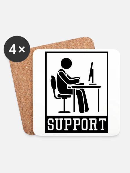 arbeiten office support berater - Untersetzer (4er-Set) - Weiß