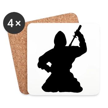 Ninja Japanese spy or assassin - Coasters (set of 4) - white - Front