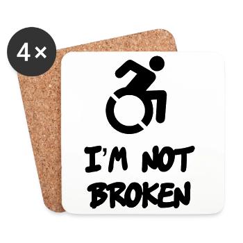 Un utilisateur de fauteuil roulant n’est pas cassé * - Dessous de verre (lot de 4) - blanc - Devant