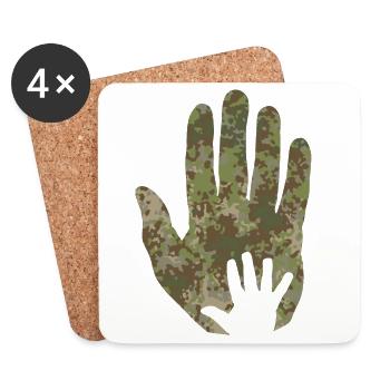 Multitarn camouflage baby hand in hand - Coasters (set of 4) - white - Front