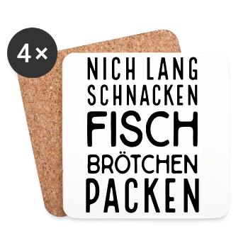 Fischbrötchen - Untersetzer (4er-Set) - Weiß - Vorne