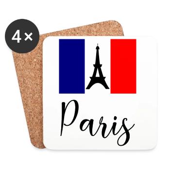 PARIS. CAPITALE. VILLE. FRANCE. PARISIEN. PARIS - Dessous de verre (lot de 4) - blanc - Devant