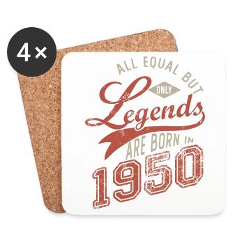 LEGENDS ARE BORN IN 1950 Jubiläum 71 Jahre - Untersetzer (4er-Set) - Weiß - Vorne