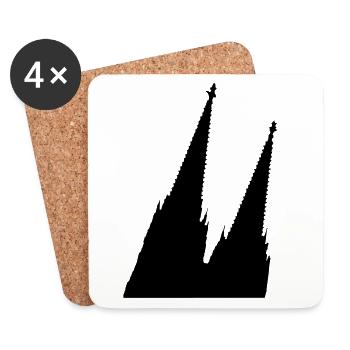 Schräger Kölner Dom in Köln - Untersetzer (4er-Set) - Weiß - Vorne