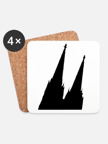 Schräger Kölner Dom in Köln - Untersetzer (4er-Set) - Weiß