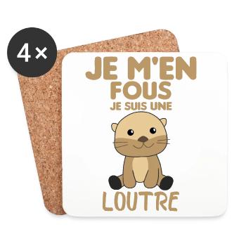 Je M'en Fous Je Suis Une Loutre Cadeau - Dessous de verre (lot de 4) - blanc - Devant