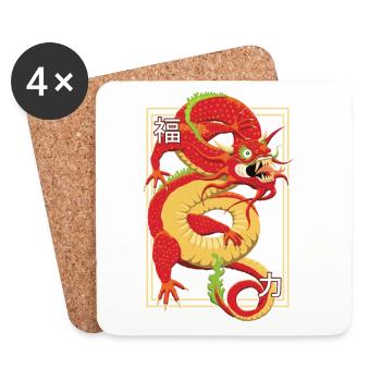 Chinese Dragon - Coasters (set of 4) - white - Front