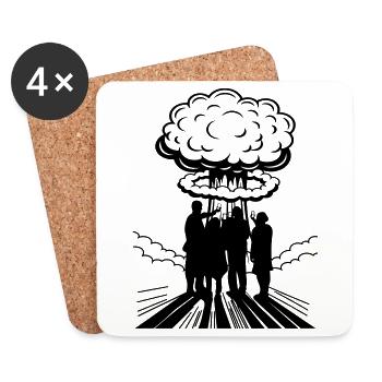 | changeable de couleur Bombe atomique Selfie Explosion nucléaire - Dessous de verre (lot de 4) - blanc - Devant