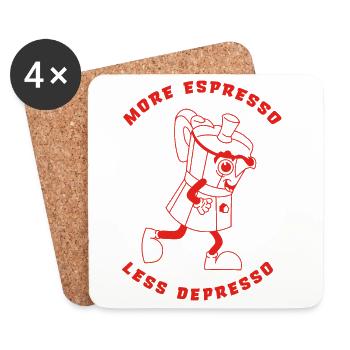 More Espresso Less Depresso red - Untersetzer (4er-Set) - Weiß - Vorne