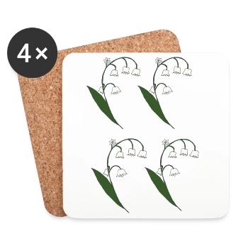 Lily of the Valley Style - Coasters (set of 4) - white - Front