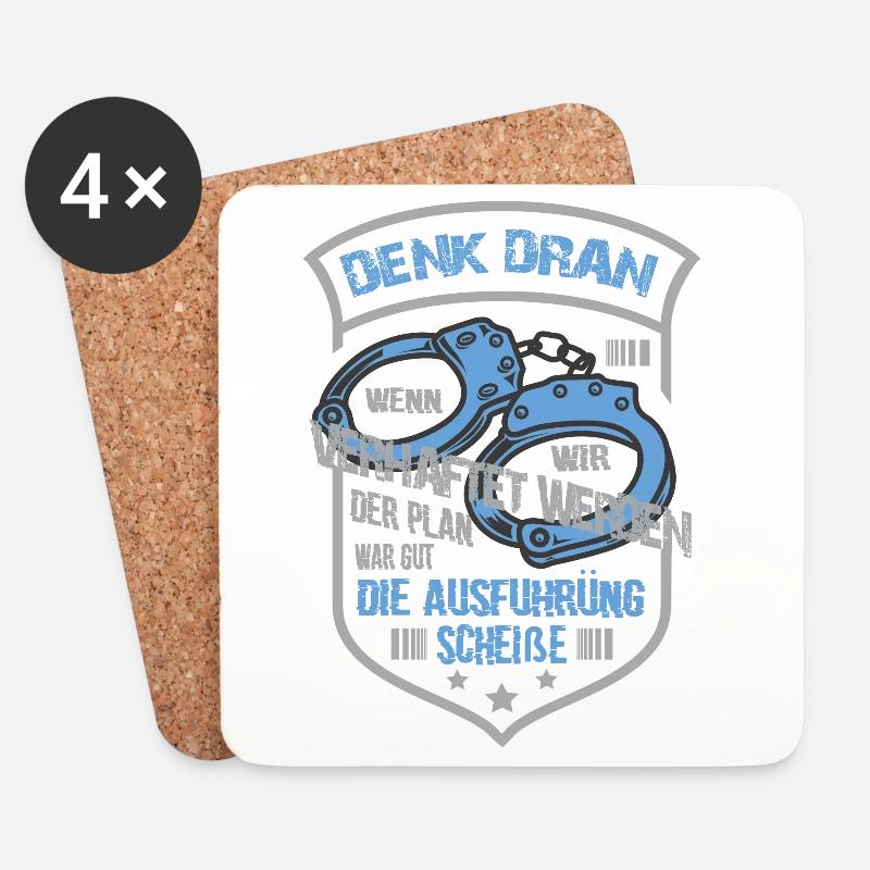 Lustige Gauner Spruch - Untersetzer (4er-Set) - Weiß