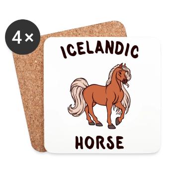 Horse Fool Icelandic Horses Saying Horses Horse Love - Coasters (set of 4) - white - Front