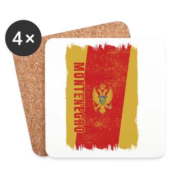 Montenegro flag - Coasters (set of 4) - white - Front