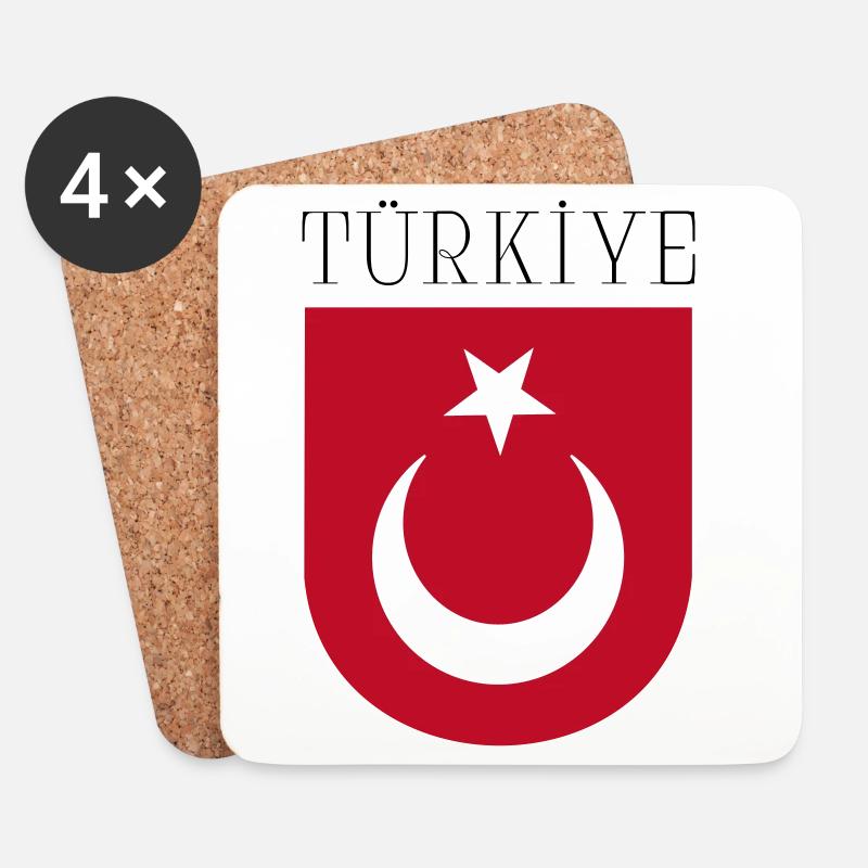 Türkei Türkiye  - Untersetzer (4er-Set) - Weiß