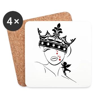 larmes à cupidon - Dessous de verre (lot de 4) - blanc - Devant