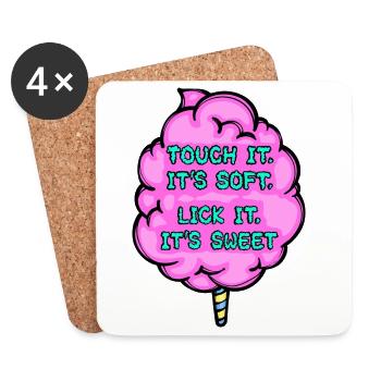Dessert Confectioner Sugar Statement Sweets - Coasters (set of 4) - white - Front