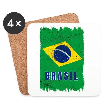 Brazil flag - Coasters (set of 4) - white - Front