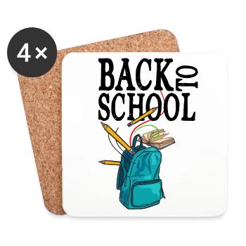 Back To School - Coasters (set of 4) - white - Front
