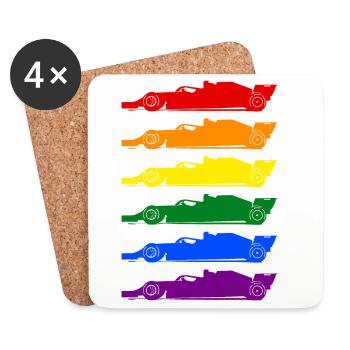 Racing Car LGBT lgbtqia pride - Untersetzer (4er-Set) - Weiß - Vorne