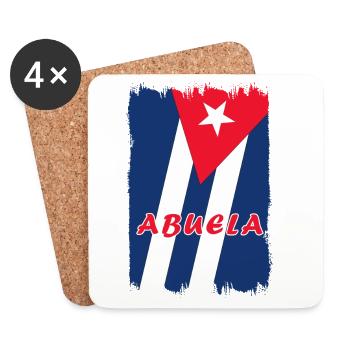 Drapeaux de grand-mère de Cuba - Dessous de verre (lot de 4) - blanc - Devant