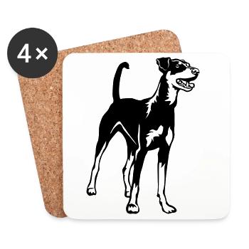 Deutscher Pinscher - Untersetzer (4er-Set) - Weiß - Vorne