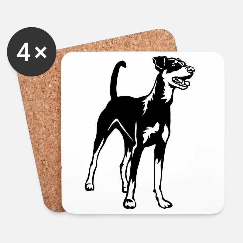 Deutscher Pinscher - Untersetzer (4er-Set) - Weiß