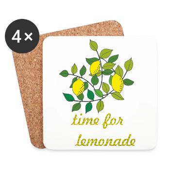 time for lemonade zitronen - Untersetzer (4er-Set) - Weiß - Vorne